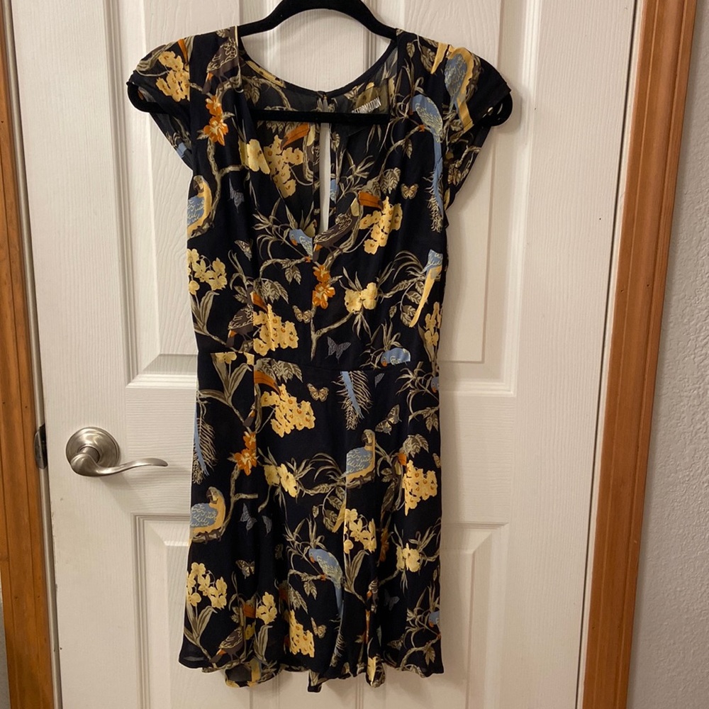 Reformation toucan print mini dress
